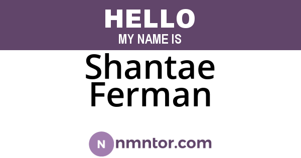 Shantae Ferman
