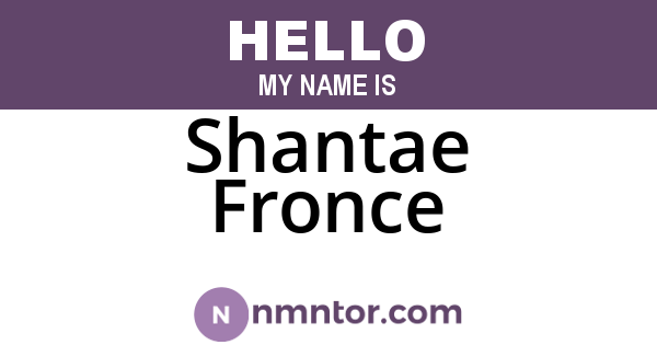 Shantae Fronce