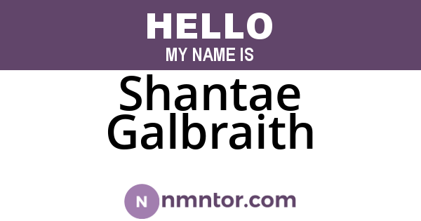 Shantae Galbraith