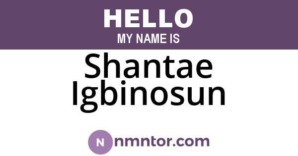 Shantae Igbinosun