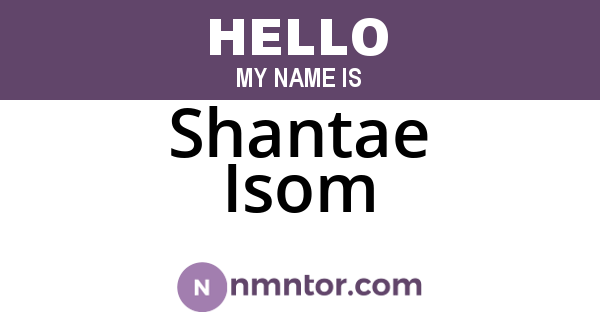 Shantae Isom