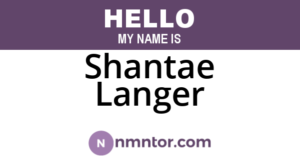 Shantae Langer