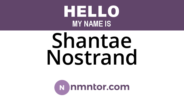 Shantae Nostrand
