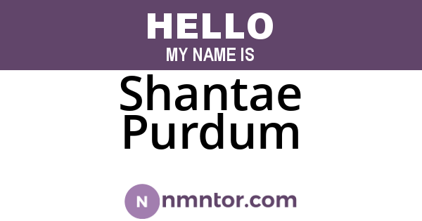 Shantae Purdum