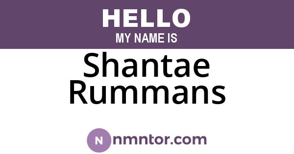 Shantae Rummans