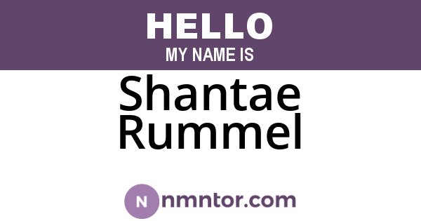 Shantae Rummel