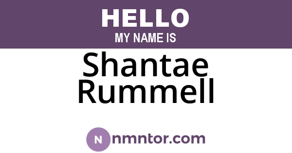 Shantae Rummell
