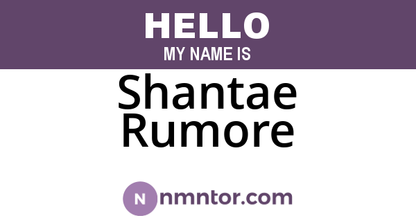 Shantae Rumore