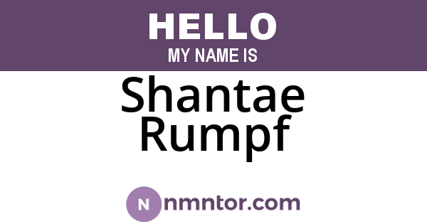 Shantae Rumpf