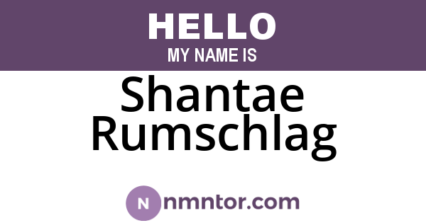 Shantae Rumschlag