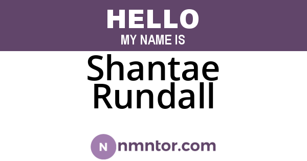 Shantae Rundall