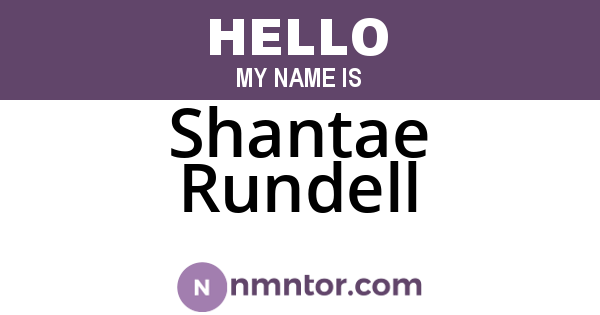 Shantae Rundell