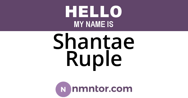 Shantae Ruple