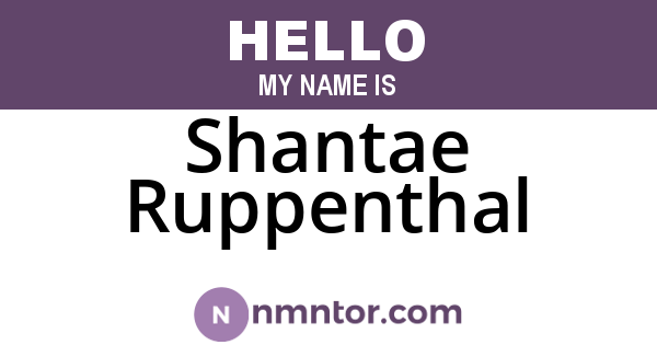 Shantae Ruppenthal