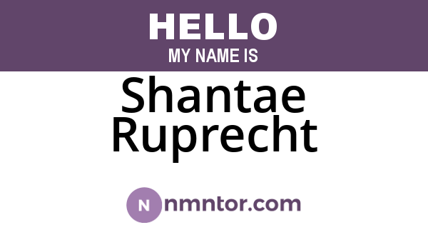 Shantae Ruprecht