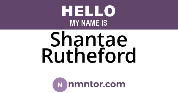 Shantae Rutheford