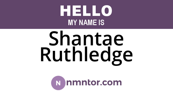 Shantae Ruthledge