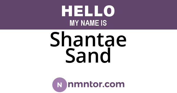 Shantae Sand