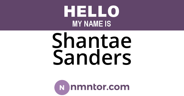 Shantae Sanders