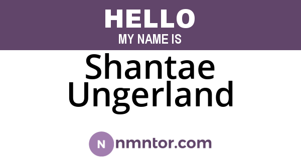 Shantae Ungerland
