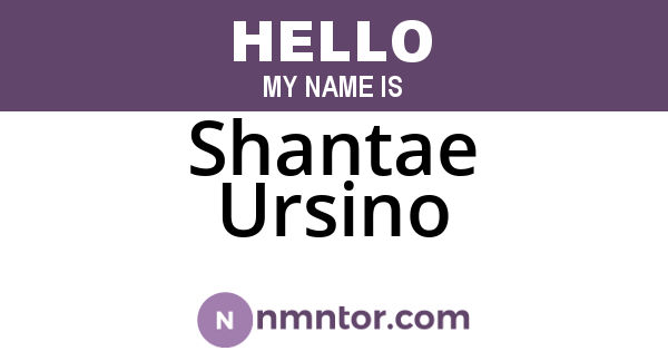 Shantae Ursino