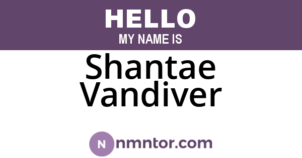 Shantae Vandiver