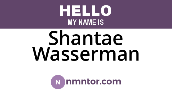 Shantae Wasserman