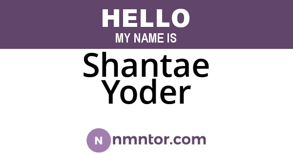 Shantae Yoder