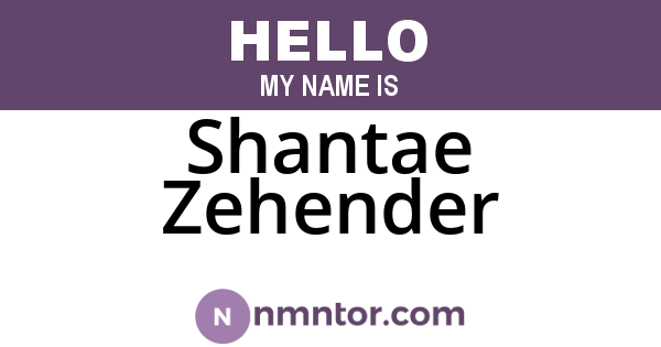 Shantae Zehender