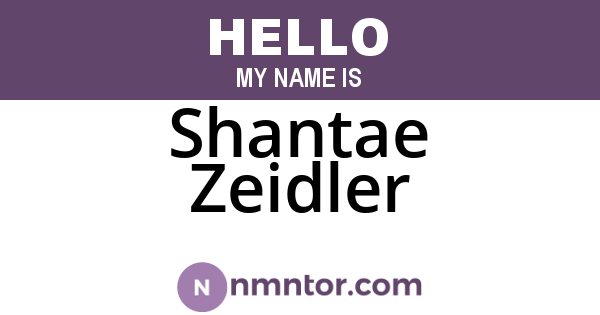 Shantae Zeidler