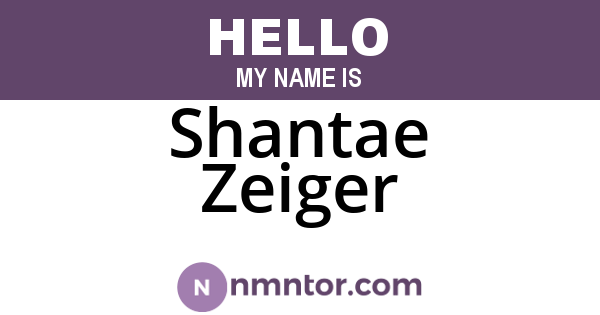 Shantae Zeiger