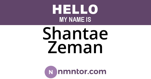 Shantae Zeman