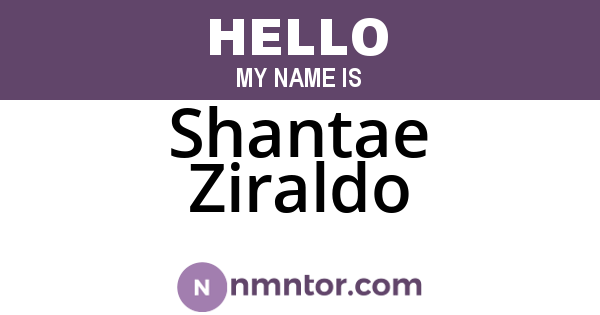 Shantae Ziraldo