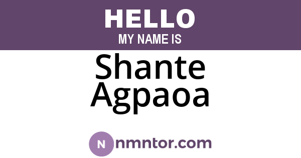 Shante Agpaoa