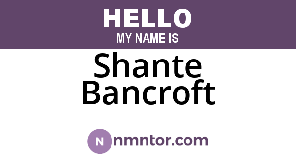 Shante Bancroft