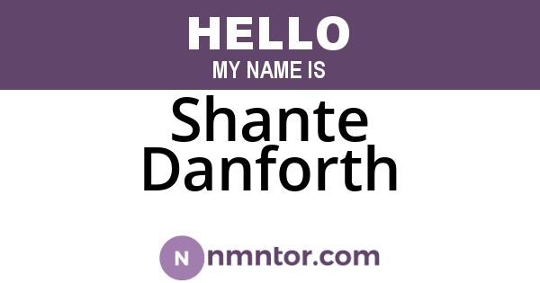Shante Danforth