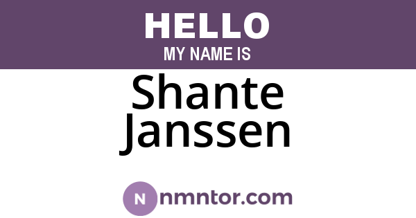 Shante Janssen