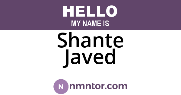 Shante Javed
