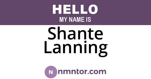 Shante Lanning