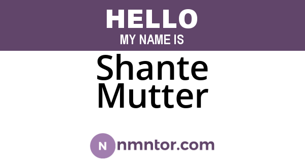 Shante Mutter