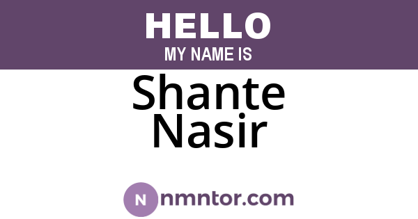 Shante Nasir