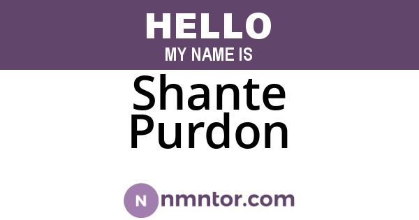 Shante Purdon