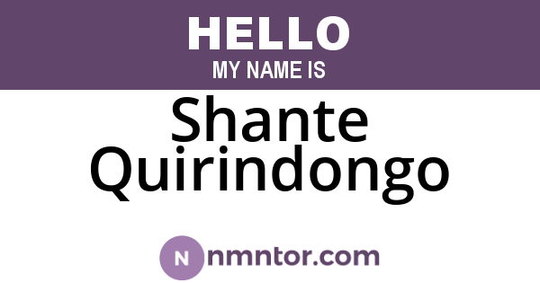 Shante Quirindongo