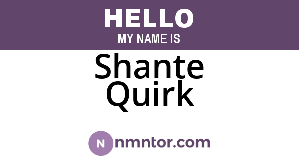 Shante Quirk