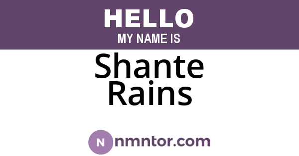 Shante Rains