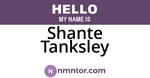 Shante Tanksley