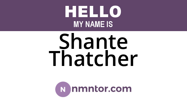 Shante Thatcher