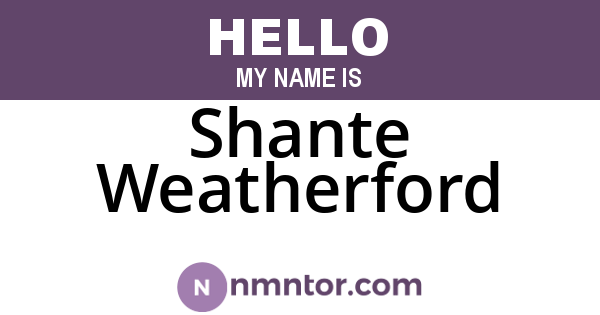 Shante Weatherford