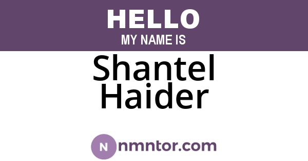 Shantel Haider