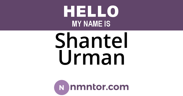 Shantel Urman